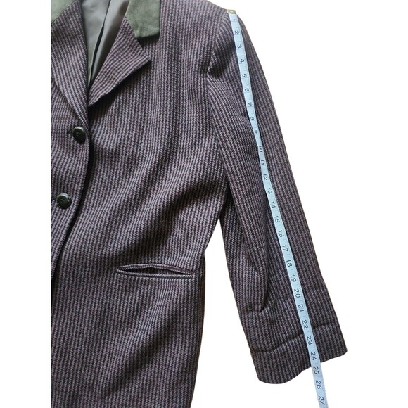 Harve Bernard Preppy Blazer Womens L Brown Heritage Suede Academia Professional - Picture 9 of 9